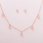 Dropping Stones Rose Gold Choker With Earring